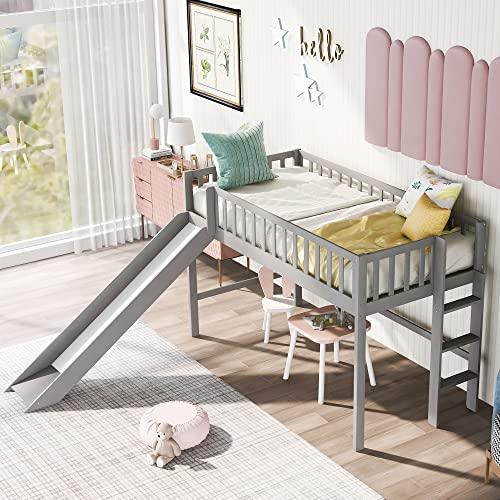 【並行輸入品】 Harper & Bright Designs Twin Size Low Loft Bed Frame with Ladder_4