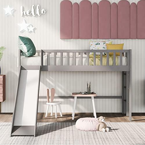 【並行輸入品】 Harper & Bright Designs Twin Size Low Loft Bed Frame with Ladder_7