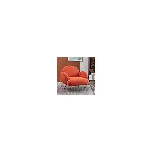 【並行輸入品】 AISALL Orange Accent Sherpa Chair， Comfy Boucle Chair for Readin_2