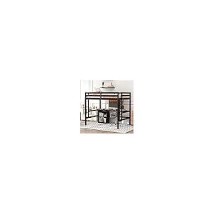 【並行輸入品】 CITYLIGHT Full Loft Bed with Desk and Writing Board， Wood Full S_2