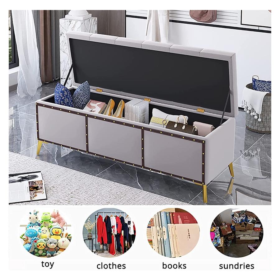 【並行輸入品】 Shoe Cabinet Comfy Upholstered Bench with Storage,Storage Benchs