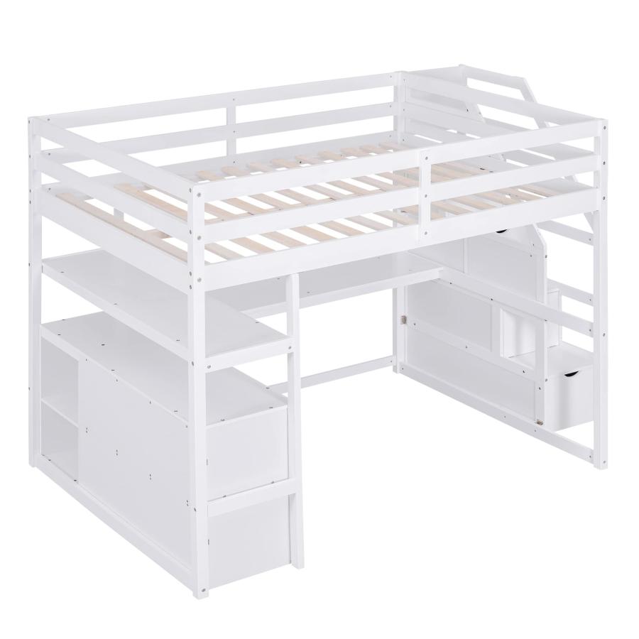 【並行輸入品】 Harper \u0026 Bright Designs Full Size Loft Bed with Desk, Wood Fullの画像