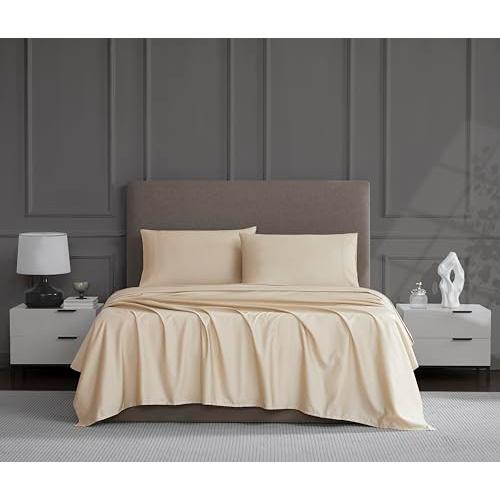 【並行輸入品】Linen Closet 1200スレッドカウント コットンブレンド キングサイズ シーツ4点セット ウルトラソフト シルキーサテ_1