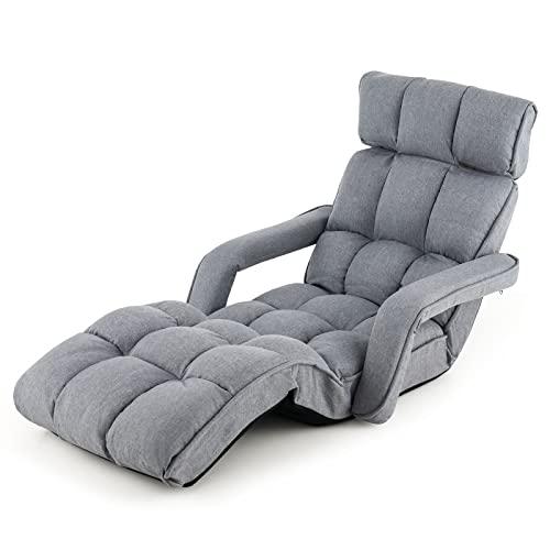 【並行輸入品】 KOMFOTT Foldable Floor Lazy Sofa， Indoor Chaise Lounge Sofa with_1