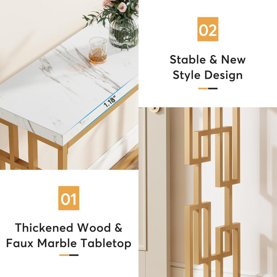 【並行輸入品】 Tribesigns Modern Console Table for Entryway， 42.5 Inch Behind S_9