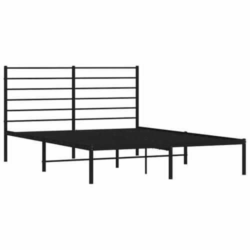 【並行輸入品】 vidaXL 12 Inch Queen Metal Bed Frame with Headboard， No Box Spri_1