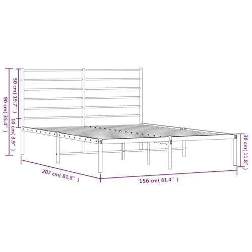 【並行輸入品】 vidaXL 12 Inch Queen Metal Bed Frame with Headboard， No Box Spri_7