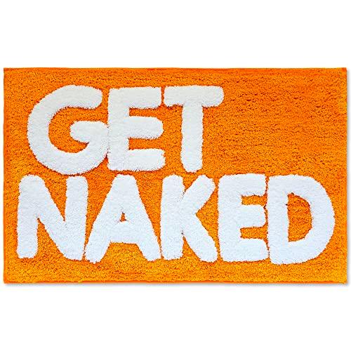 【並行輸入品】 KXO Get Naked Bath Mat Orange Cute Bathroom Rugs， Cute Bath Ma_1