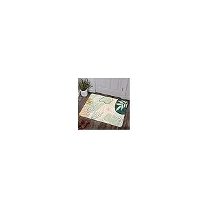 【並行輸入品】 Green Washable Area Rug Botanical Print Small Rug Modern Abstrac_2