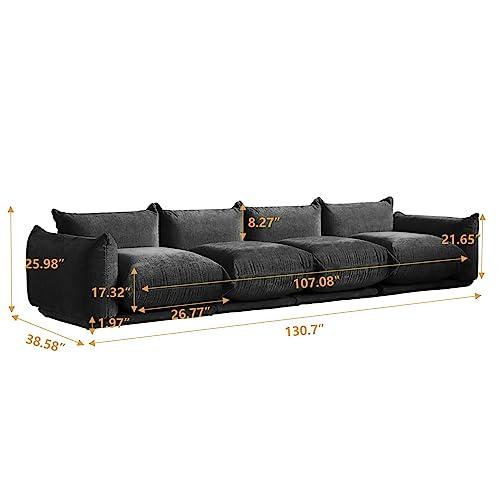 【並行輸入品】 JACH Mid Century Modern 4 Seater Sectional Couch， Chenille Secti_4