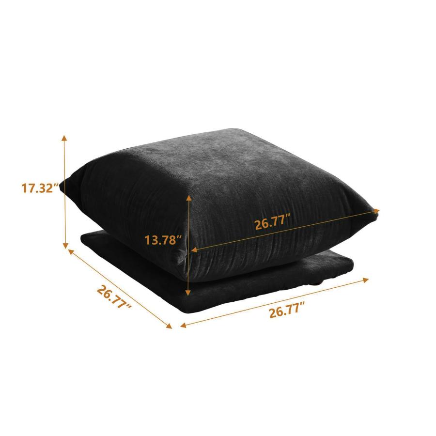 【並行輸入品】 JACH Mid Century Modern Comfy Ottoman， Chenille Sofa Footrest Co_3