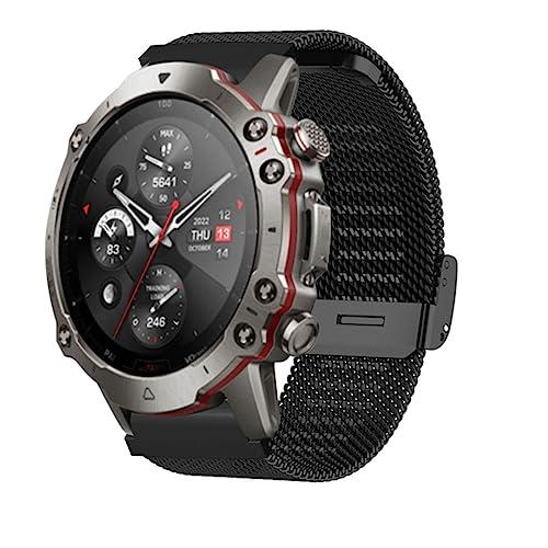 【並行輸入品】腕時計ストラップ 22mm ステンレススチール メッシュ 調節可能 交換用バンド Amazfit Falcon T REX 2 U_1