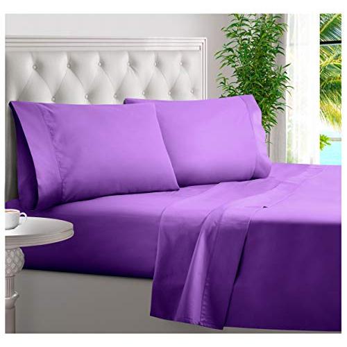 【並行輸入品】 KBC linen Full Size Sheet Set 4 Piece 100% Cotton Hotel Luxu