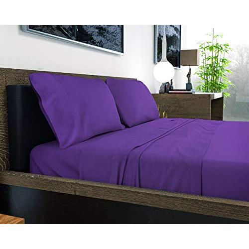 【並行輸入品】 KBC linen Full Size Sheet Set 4 Piece 100% Cotton Hotel Luxu