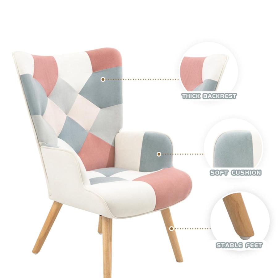 【並行輸入品】 Dolonm Accent Chair with Ottoman Set Modern Lounge Wingback Armc_9