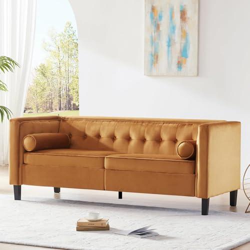 並行輸入品】WILLOVE 78インチ ミッドセンチュリー モダンベルベット 