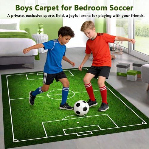 【並行輸入品】キッズラグ サッカーフィールドラッグ フットボール カーペット プレイマット 楽しいスポーツエリアラグ 滑り止めゴムバッキング付き_7