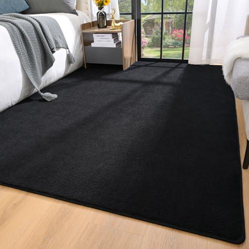 【並行輸入品】Zedrew ブラック エリアラグ 寝室 リビングルーム 4x6フィート 屋内用 低反発ラグ モダン 洗濯可能 ラグ 子供 男の子_1