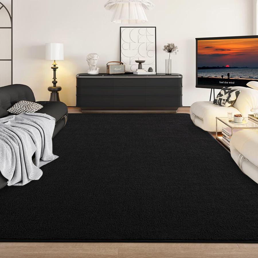 【並行輸入品】Zedrew ブラック エリアラグ 寝室 リビングルーム 4x6フィート 屋内用 低反発ラグ モダン 洗濯可能 ラグ 子供 男の子_3
