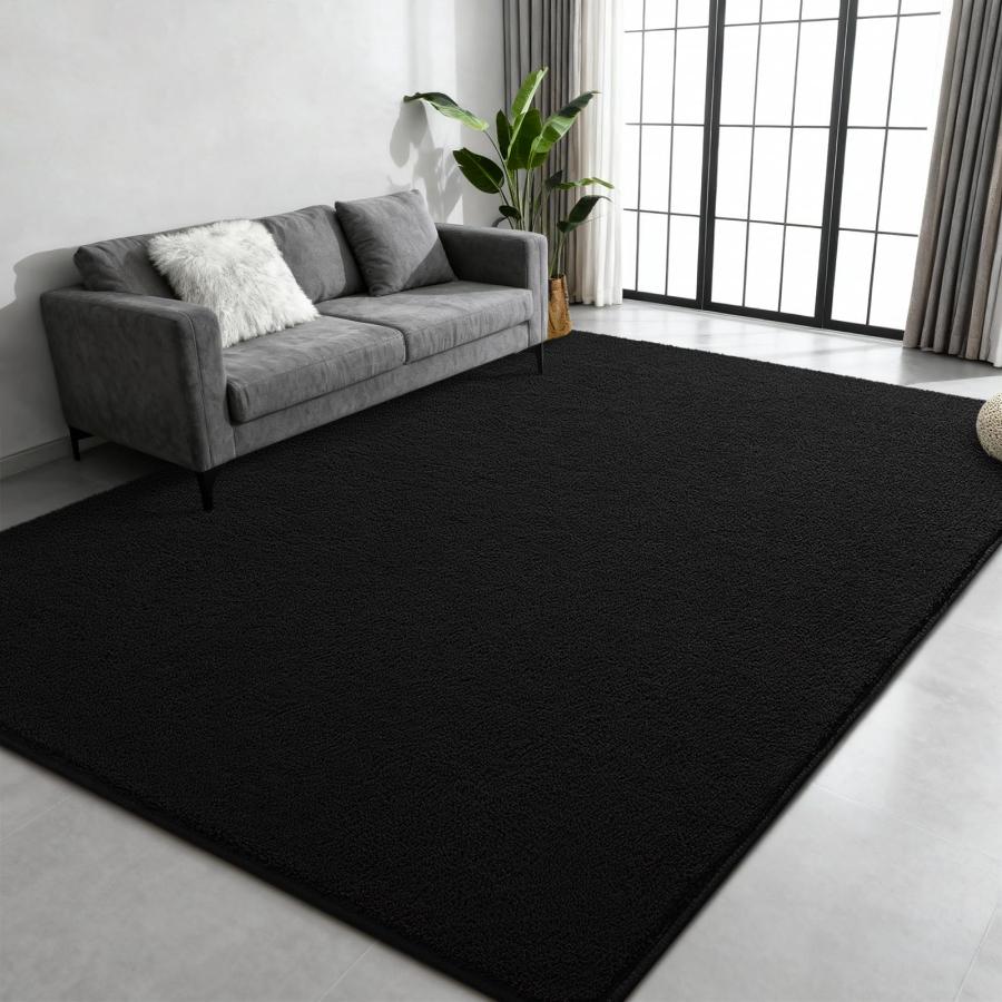 【並行輸入品】Zedrew ブラック エリアラグ 寝室 リビングルーム 4x6フィート 屋内用 低反発ラグ モダン 洗濯可能 ラグ 子供 男の子_9