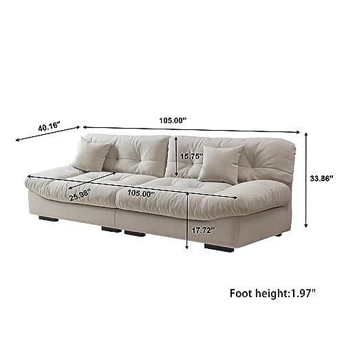 【並行輸入品】 Cloud Modular Sectional Sofa，105" Scrub Velvet Minimalist Sofa C_7