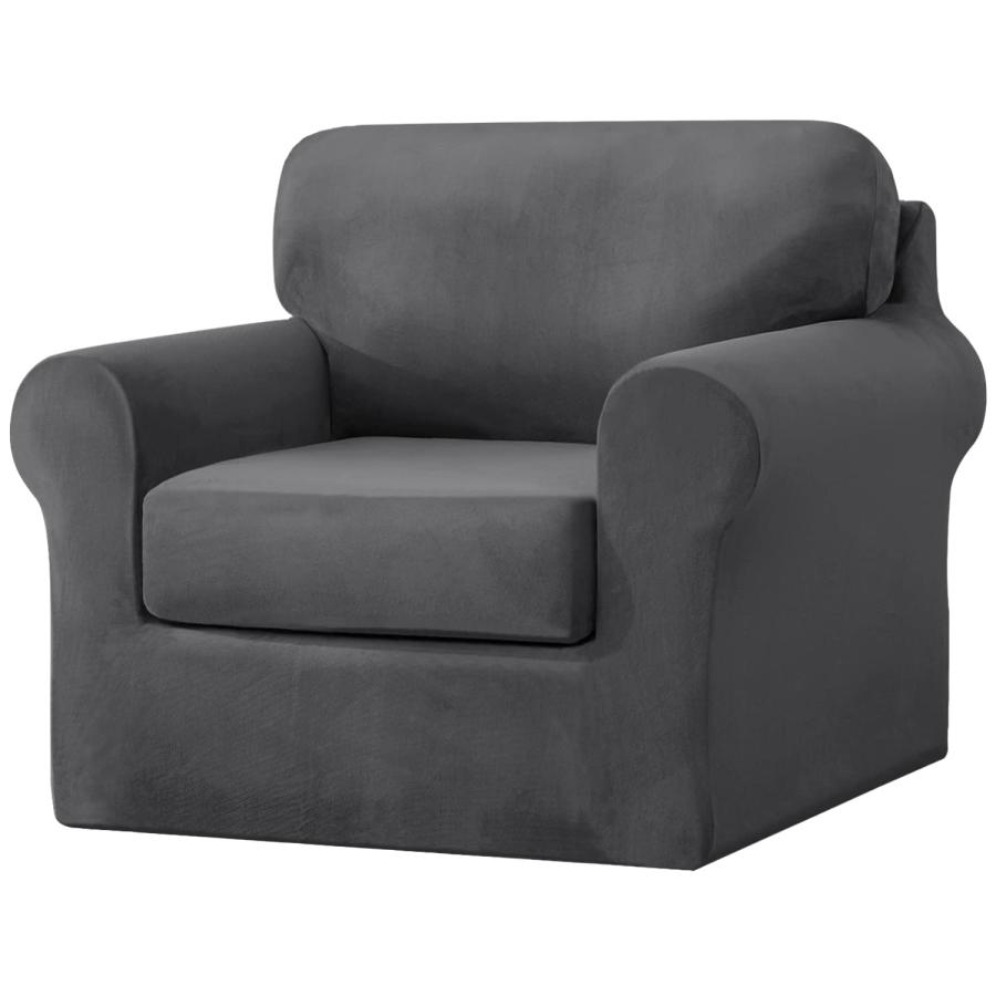 【並行輸入品】XSlive 3点 ベルベット ハイストレッチ ソファーカバー 1枚 クッション カウチ ソファ スリップカバー 洗濯可能 家具プ_3