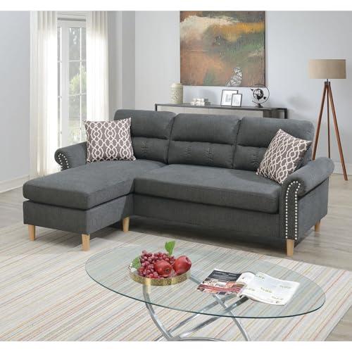 【並行輸入品】 Maykoosh Modern Sectional Sofa Set Reversible Chaise Lounge， U_1