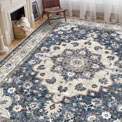 【並行輸入品】 Washable Living Room Area Rug 9 x 12 Stain Resistant Medallion_4
