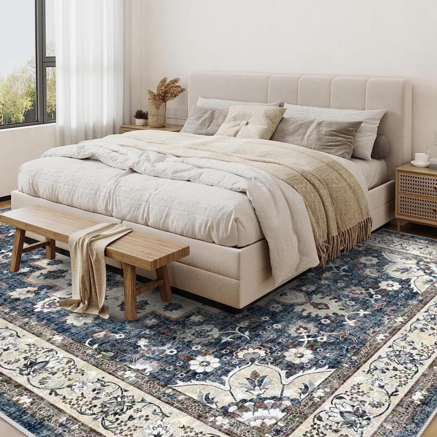 【並行輸入品】 Washable Living Room Area Rug 9 x 12 Stain Resistant Medallion_6