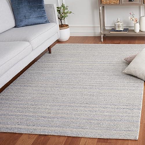 【並行輸入品】 SAFAVIEH Ebony Collection Area Rug 3' x 5'， Blue & Grey， Handm_1