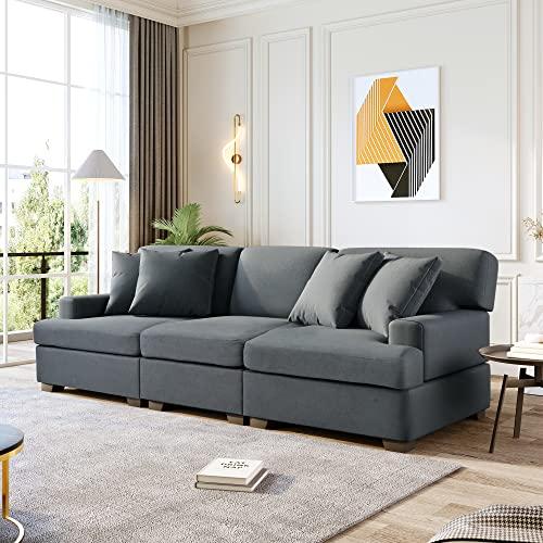 【並行輸入品】 LUMISOL 91'' Modern Sofa Couch for Living Room， Upholstered 3 Se_1
