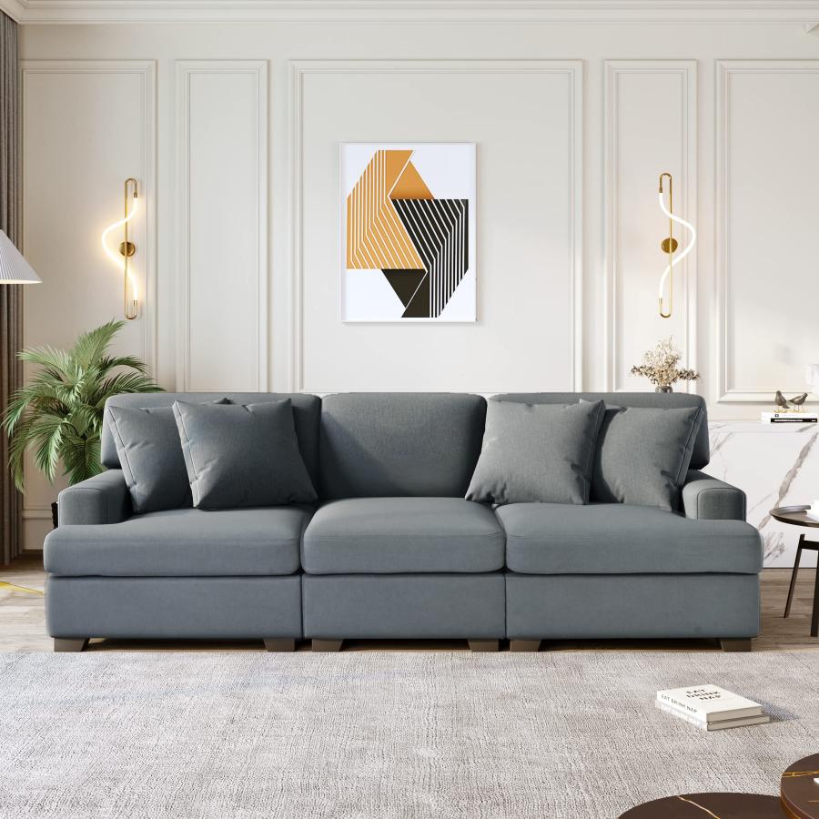 【並行輸入品】 LUMISOL 91'' Modern Sofa Couch for Living Room， Upholstered 3 Se_3