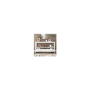 【並行輸入品】 LERFAN Modern Style 3 Tier Wood Console Table with 3 Storage Dra_8
