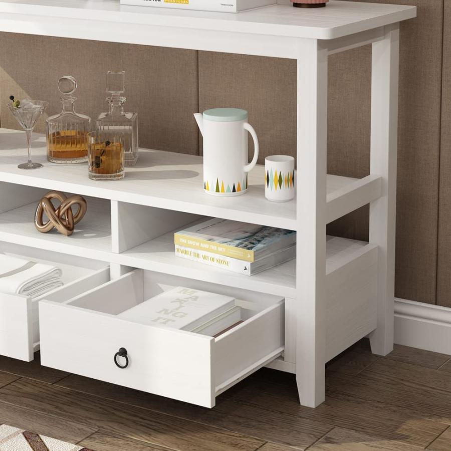 【並行輸入品】 LERFAN Modern Style 3 Tier Wood Console Table with 3 Storage Dra_9