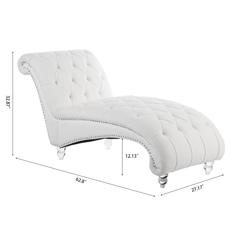 【並行輸入品】 Chaise Lounge Indoor， Lounge Chair with Nailhead Trim for Bedroo_8