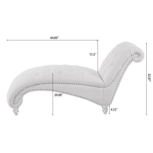 【並行輸入品】 Chaise Lounge Indoor， Lounge Chair with Nailhead Trim for Bedroo_9