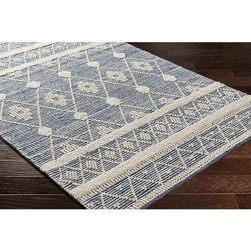 【並行輸入品】 Mark&Day Area Rugs， 5x7 Rolla Global Slate Blue/Cream Area Rug，_7