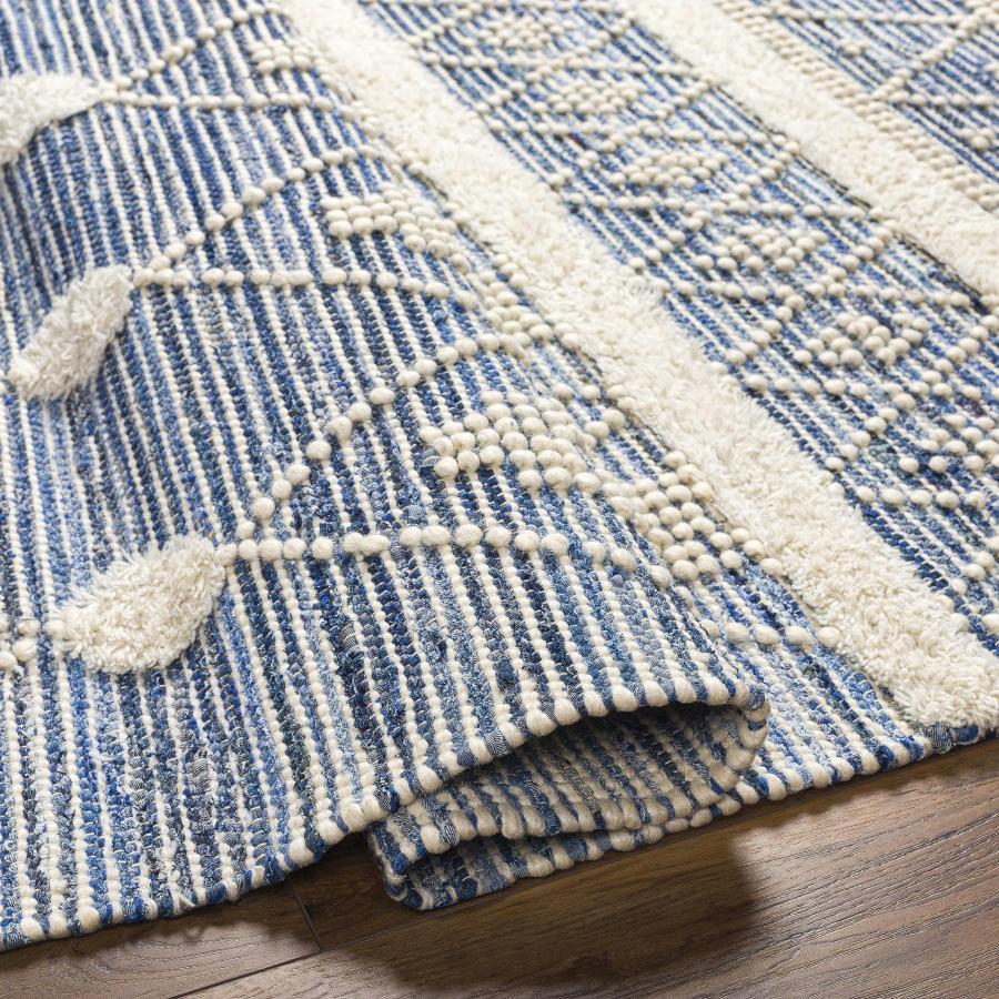 【並行輸入品】 Mark&Day Area Rugs， 5x7 Rolla Global Slate Blue/Cream Area Rug，_9