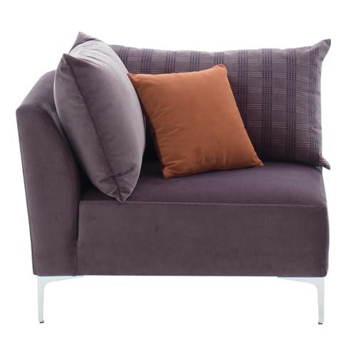 【並行輸入品】 Enza Home Mayfair Wood/Polyester Fabric Corner Sofa Module in Br_1
