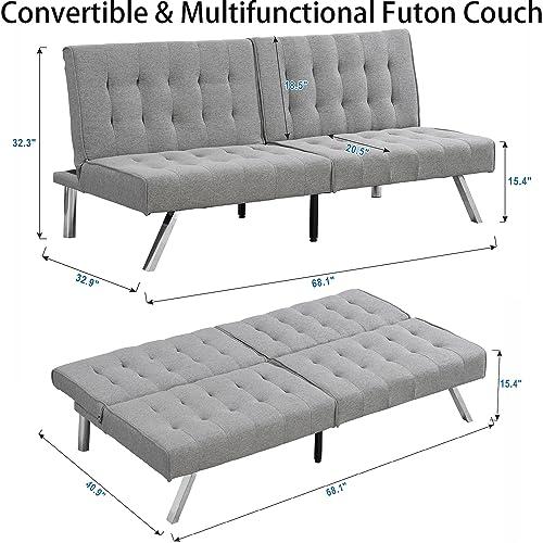 【並行輸入品】 Futon Sofa Bed，Convertible Folding Futon Couch Breathable Small_4