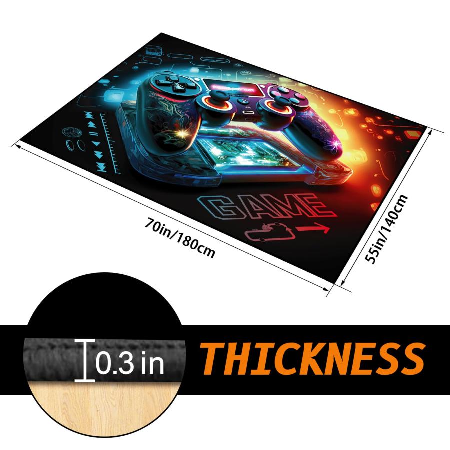 【並行輸入品】 Lacut Game Area Rug Teen Boys Carpet， 3D Gaming Rugs Gamepad Con_3