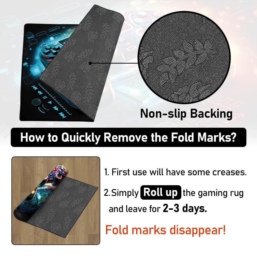 【並行輸入品】 Lacut Game Area Rug Teen Boys Carpet， 3D Gaming Rugs Gamepad Con_6