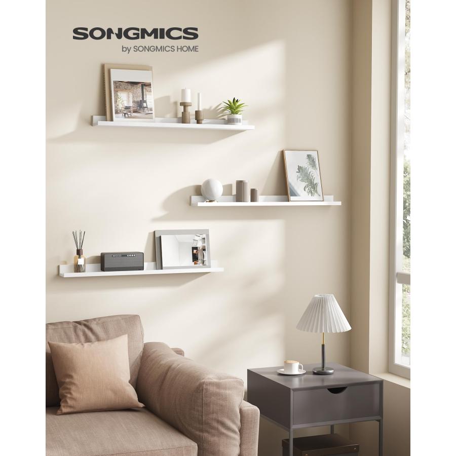 【並行輸入品】 SONGMICS Floating Shelves， Set of 3 Wall Shelves， 31.5 Inch Wide