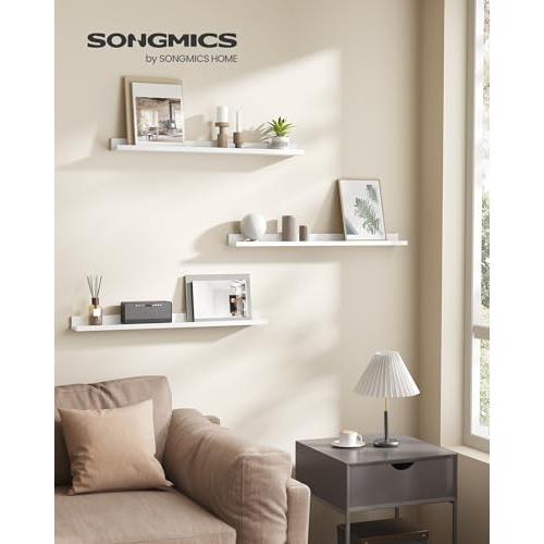 【並行輸入品】 SONGMICS Floating Shelves， Set of 3 Wall Shelves， 31.5 Inch Wide