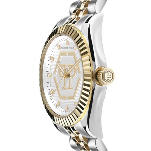 【並行輸入品】Philipp Plein レディース腕時計 アナログクォーツ 日付 最上級ステンレススチール, ツートーン/シルバー ゴールドの画像