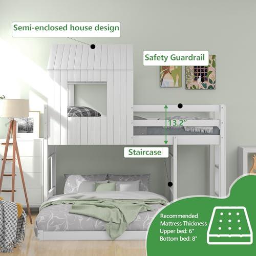 【並行輸入品】 Harper & Bright Designs Twin Over Full Wooden Bunk Bed with Play_7