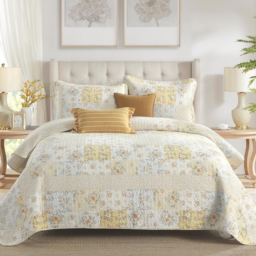 並行輸入品】QuiltMuse コットンキングベッドスプレッド 120インチx120