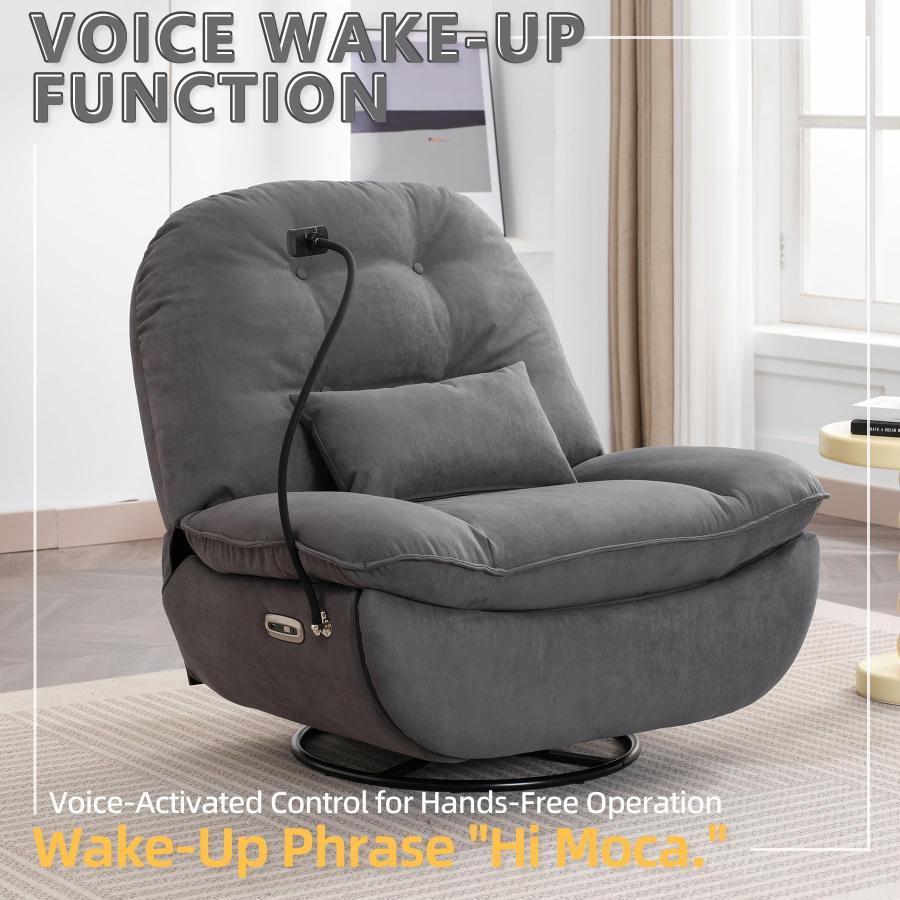 【並行輸入品】 Dolonm Power Recliner Chair， Modern Microfiber Swivel Glider wit_9