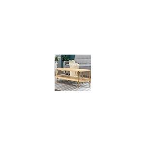 【並行輸入品】 Sophia & William Bamboo Coffee Table for Living Room， 2 Tier Ova