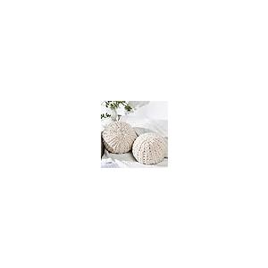 【並行輸入品】 Suzile 2 Pcs Round Knot Pillows Gifts 13.8 Inch Chunky Knitted T_2